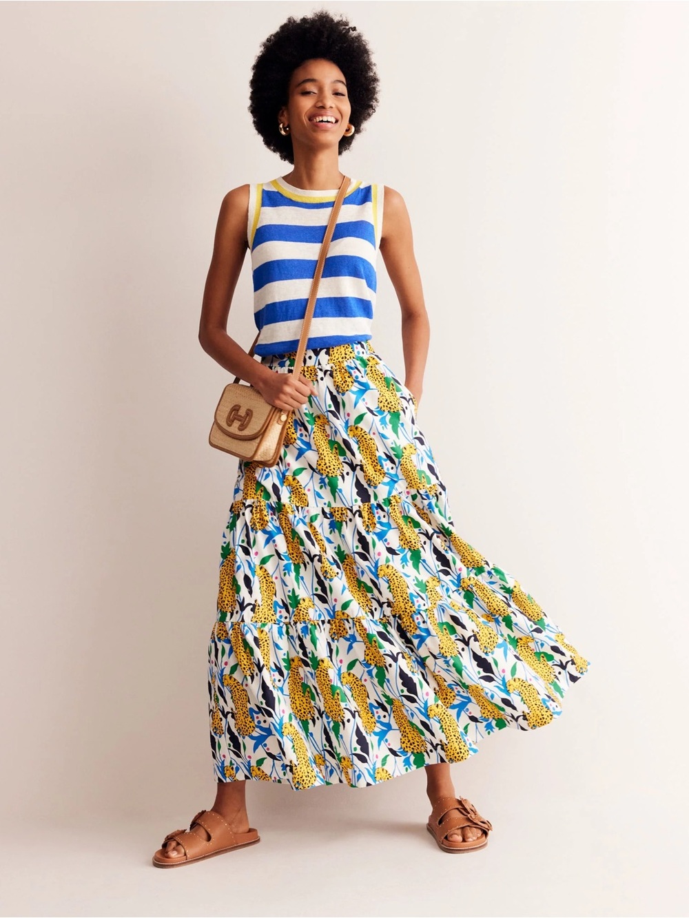 Boden Abigail Poplin Maxi Skirt Size 0 Regular